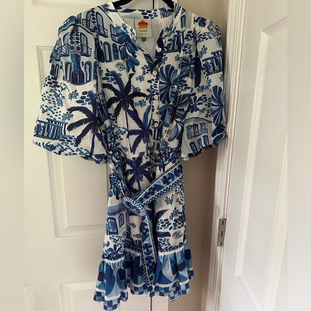 Farm Rio blue dress, size M
